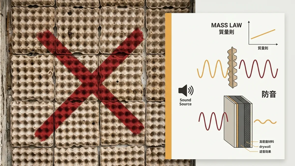 卵パックで防音は「都市伝説」？質量則から学ぶDIY防音の科学的な正解