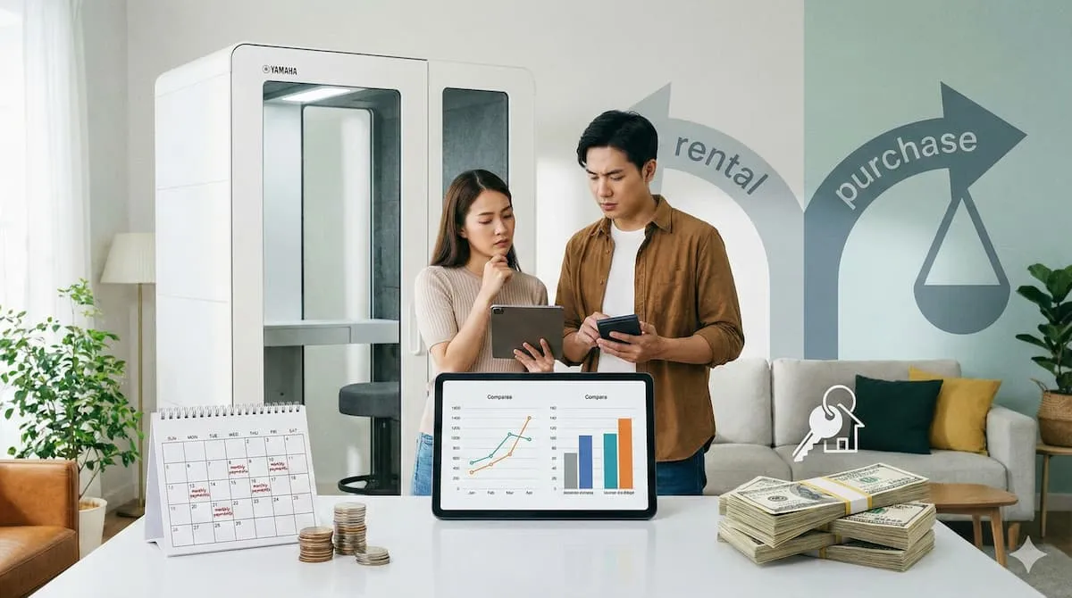 Soundproof Room Rental Initial Costs and Monthly Market Price | Break-Even Point with Purchase