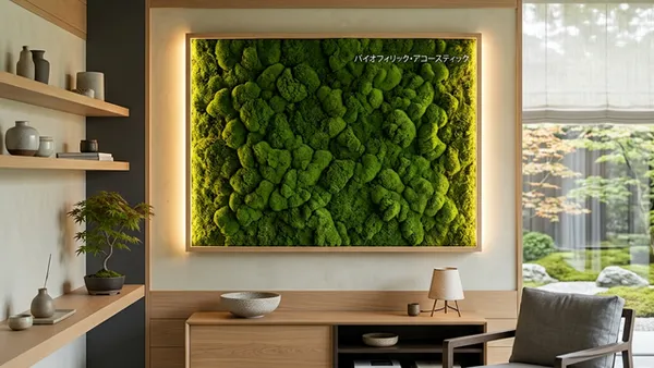 バイオフィリック・アコースティック：苔と緑で「静寂の庭」を壁に作る技法